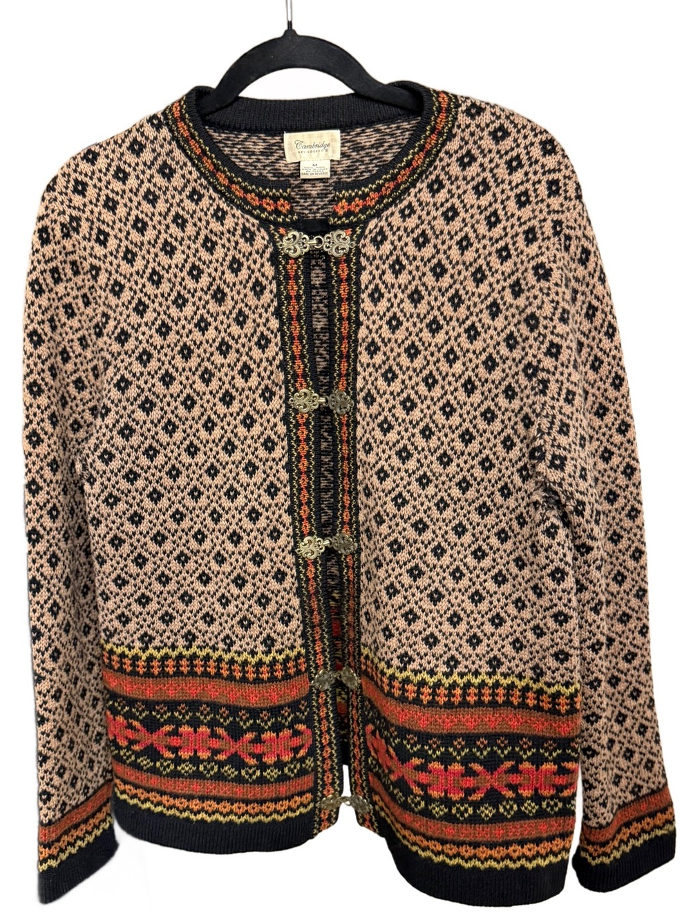 PROJECT, AS-IS Condition Vintage Cambridge Dry Goods 100% Wool Nordic Cardigan M